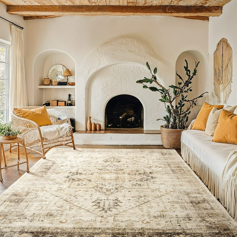 CHITOOMA 8'x10' Boho Area Rugs for Living Room, Machine Washable Area Rug with Non-Slip Backing, ... | Walmart (US)