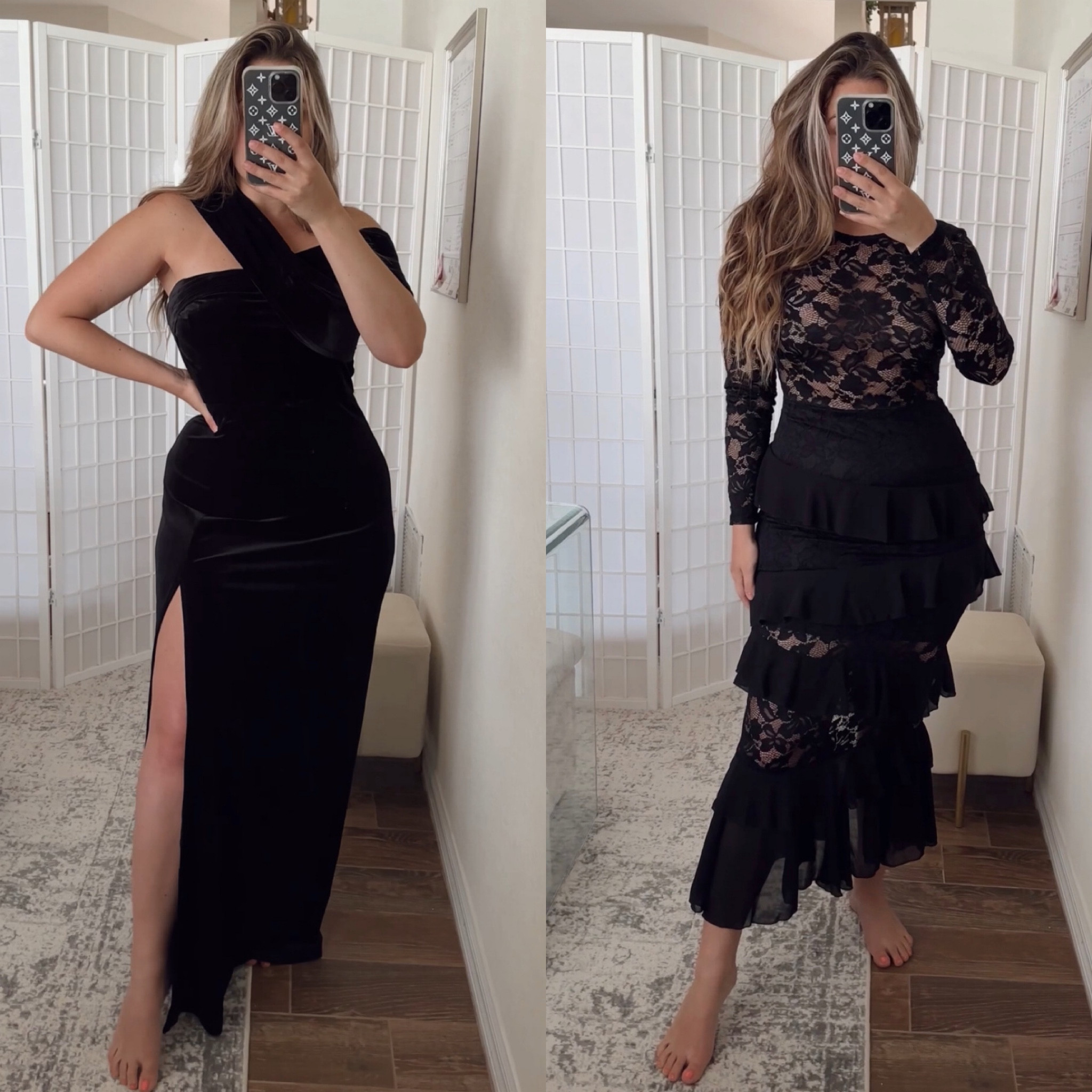 Wedding Guest Dress (wearing a large in the left and medium in the right) 🖤 discount code SWS430 to save $!