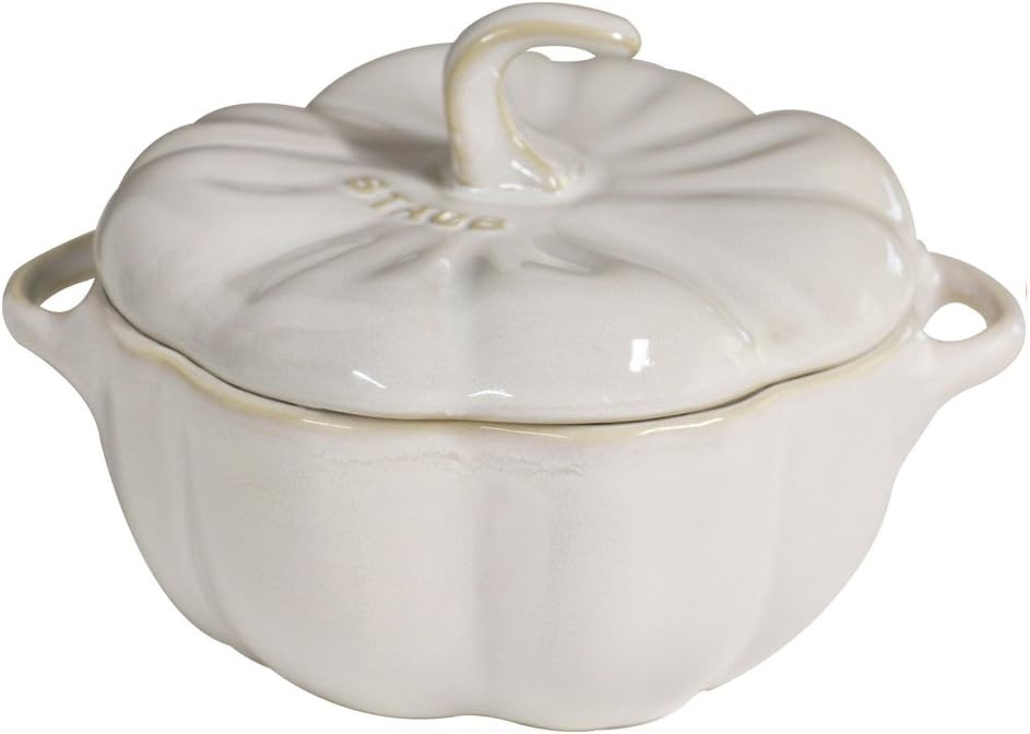 STAUB Ceramics Pumpkin Cocotte, 24-oz, Rustic Ivory | Amazon (US)