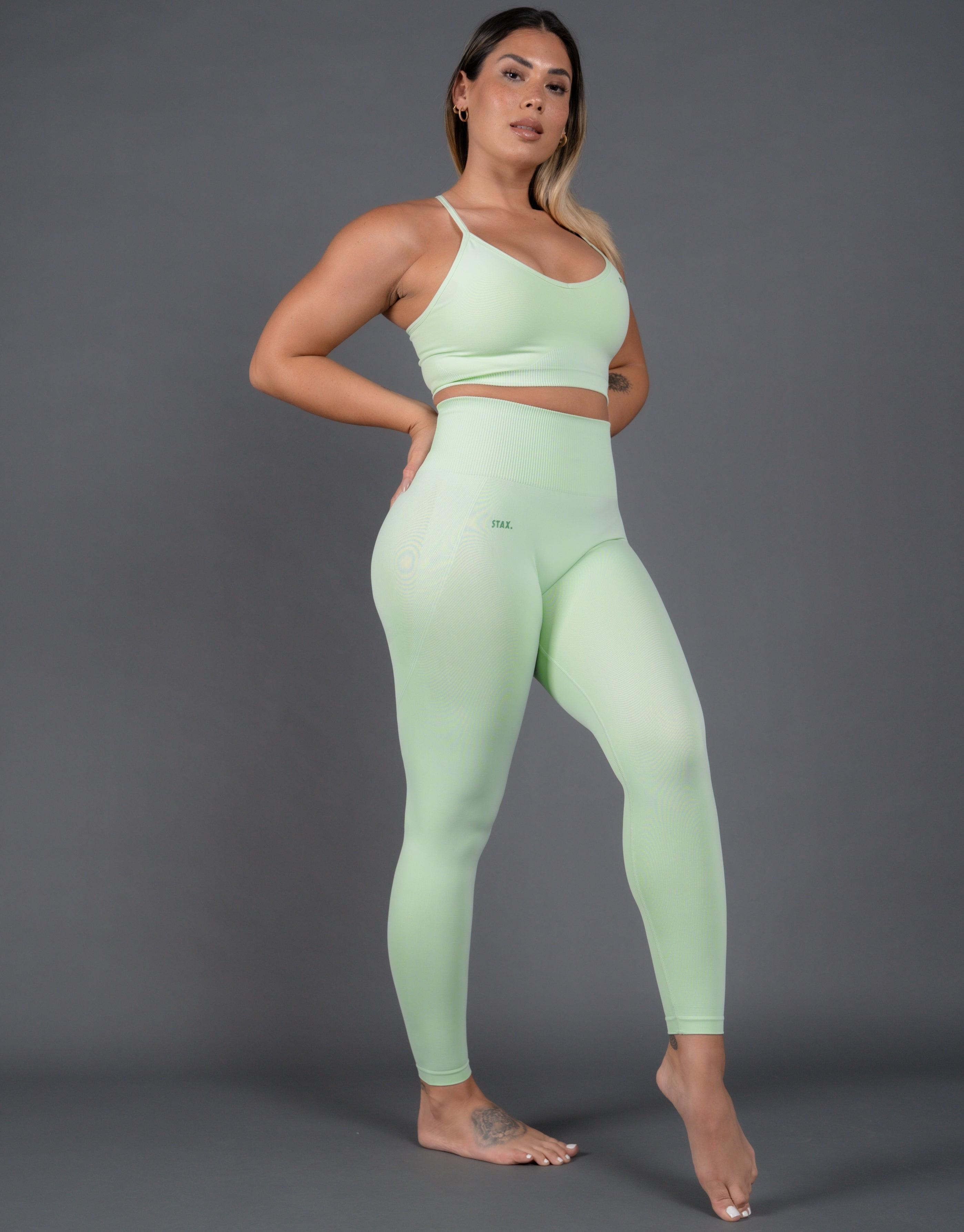 STAX. Premium Seamless V5 Full Length Tights - Aurora (Sage) | STAX.