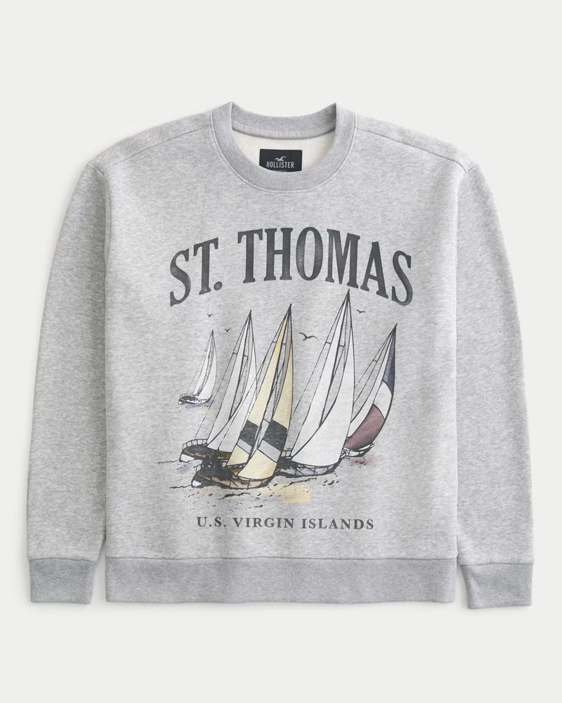 St. Thomas Virgin Islands Graphic Crew Sweatshirt | Hollister (US)