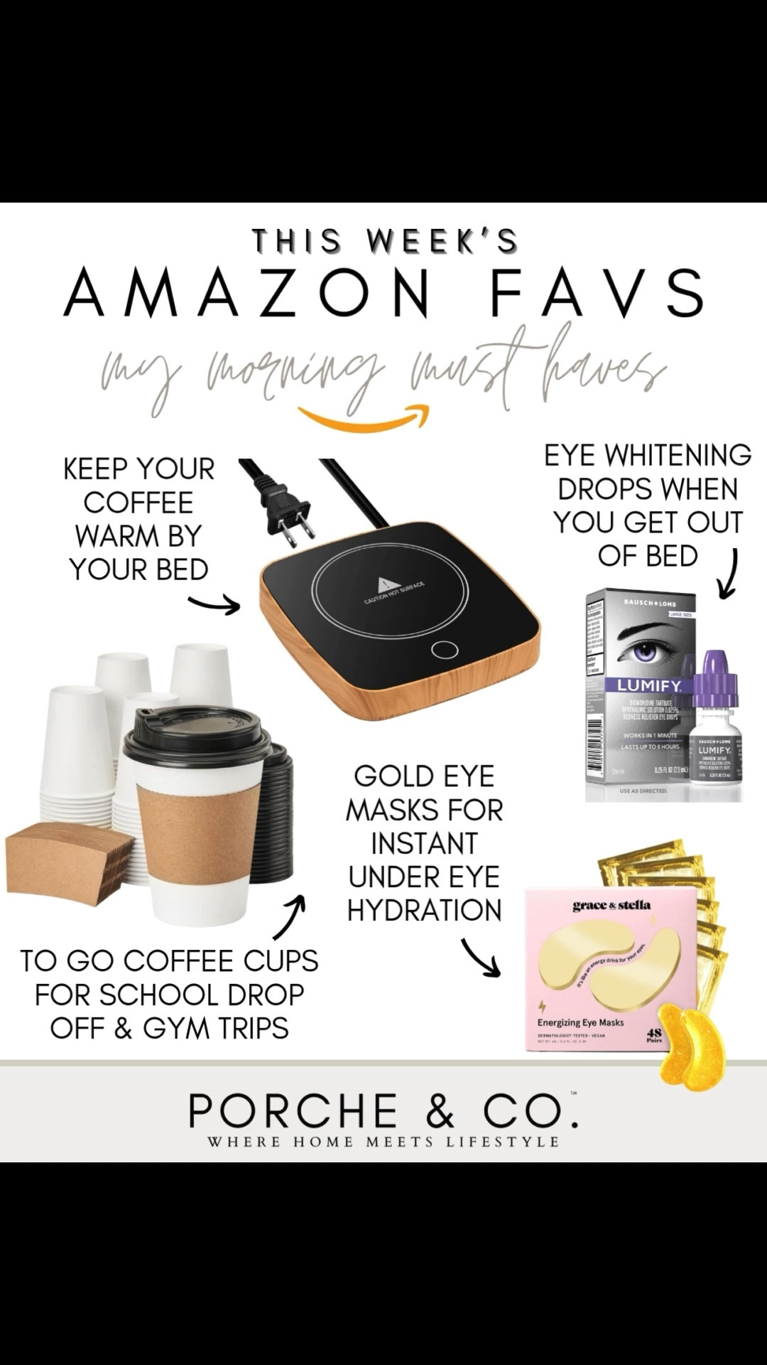 I could not live without any of these in the mornings… They are all from Amazon and I look forward to waking up each day because of these 🤍 These travel coffee cups are perfect for taking a cup of coffee to go in the car whether that’s for school drop off or on the way to the gym! My coffee always stays warm as I drink it beside my bed each morning while I’m scrolling getting ready for the day ☕️ I absolutely love these whitening eye drops… They make such a difference in making you look energized immediately! And these Stella and Grace 24K gold under eye patches are heaven sent 💛 #amazonfinds #morningroutine

#LTKFindsUnder50 #LTKBeauty #LTKSaleAlert