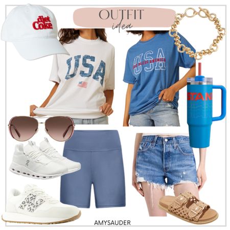 Summer outfit 
Sneakers 
Target sandals 
4th of July outfit 

#LTKStyleTip #LTKSeasonal