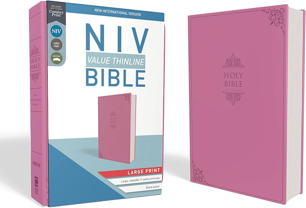 NIV, Value Thinline Bible, Large Print, Leathersoft, Pink, Comfort Print | Amazon (US)