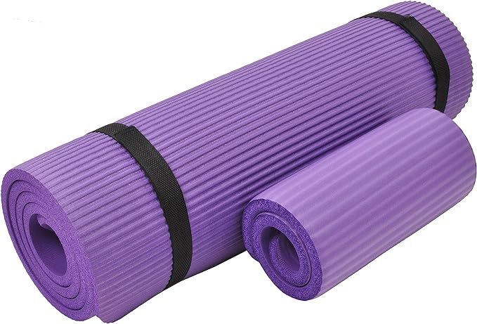 Everyday Essentials 1/2-Inch Extra Thick High Density Anti-Tear Exercise Yoga Mat with Knee Pad a... | Amazon (US)