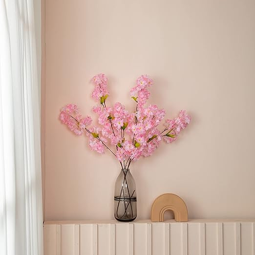 Tifuly Cherry Blossom Flowers Artificial 42.25 Inch Silk Cherry Blossom Branches for Home Garden ... | Amazon (US)