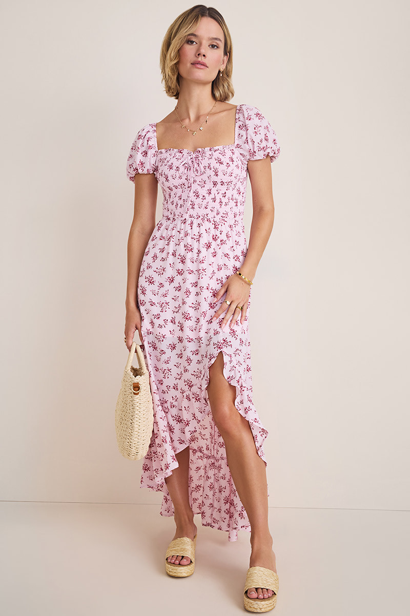 Betsy Smocked Floral Midi Dress | Francesca's