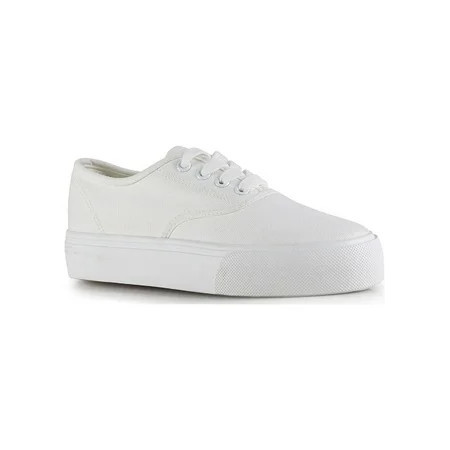 Lace Up Women's Canvas Sneakers in White | Walmart (US)