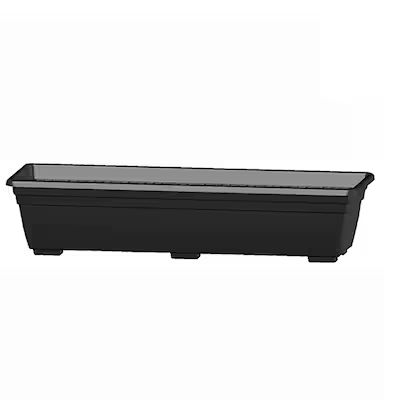 Garden Treasures 23.75-in x 6-in Black Plastic Window Box | Lowe's