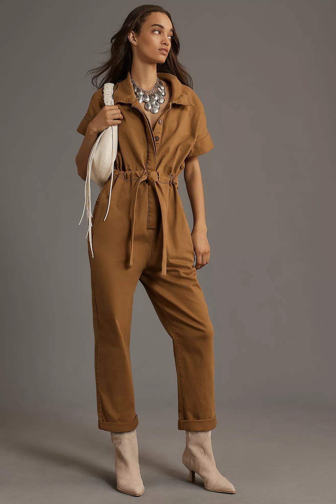 Pilcro Short-Sleeve Wing Jumpsuit | Anthropologie (US)