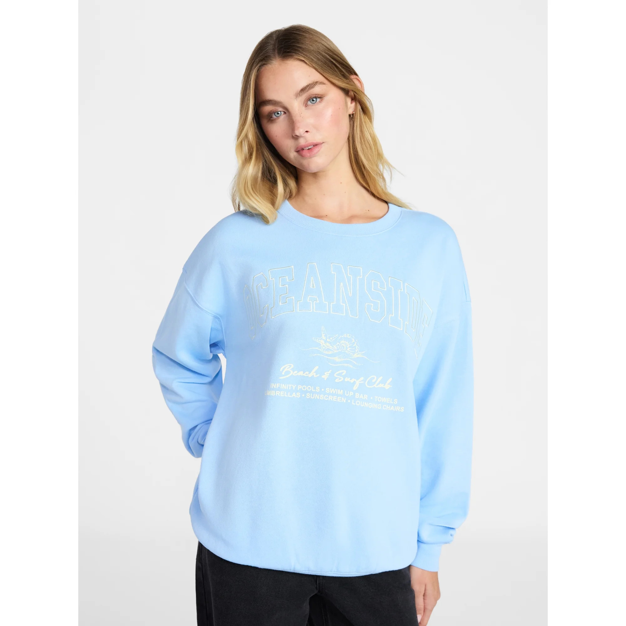 No Boundaries Graphic Crewneck Sweatshirt, Women's XXS-XXL | Walmart (US)