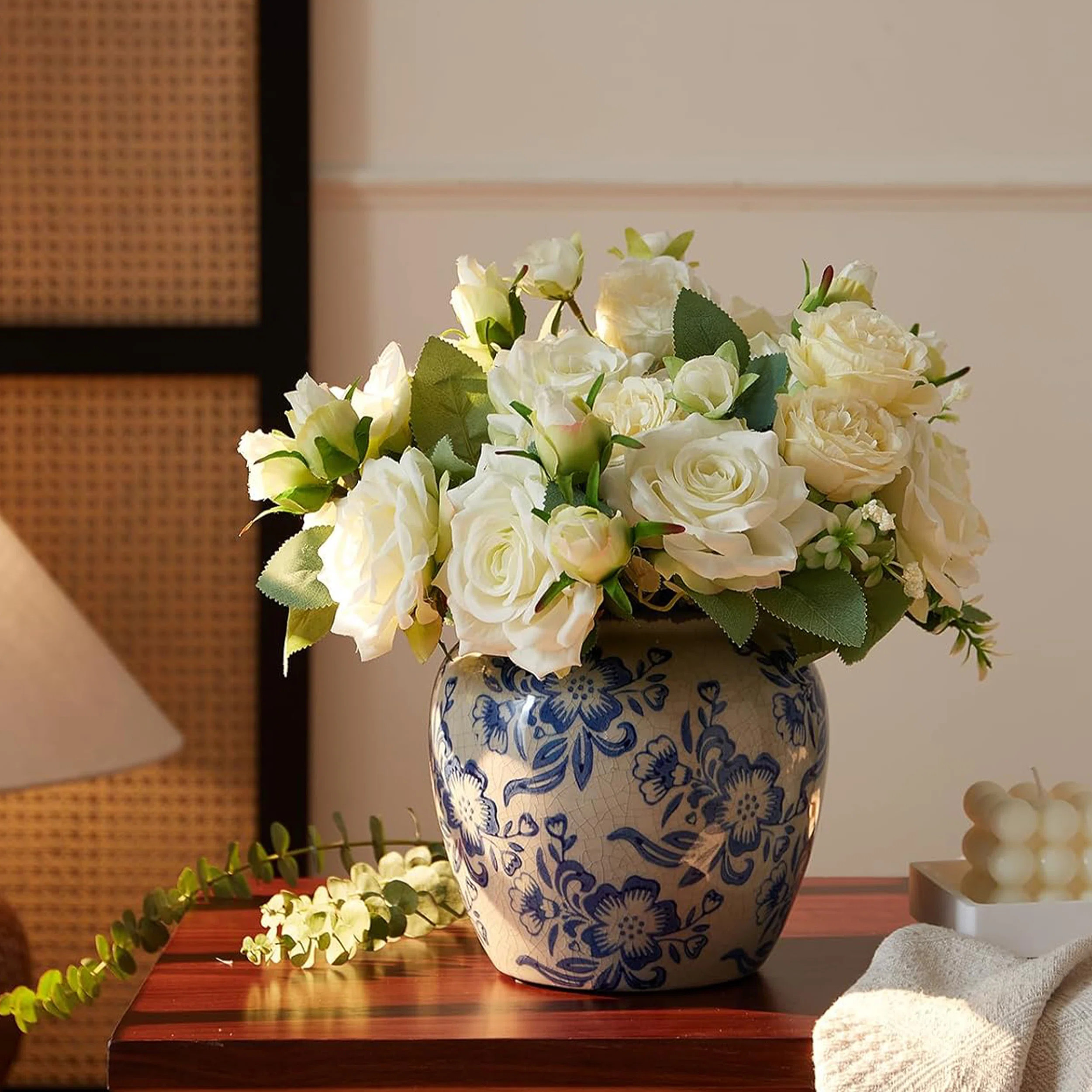 Blue and White Ceramic Vases, for Home Decor, Vintage Vase | Wayfair North America