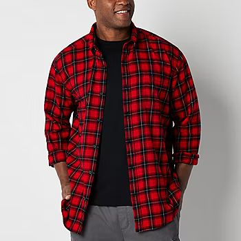St. John's Bay Big and Tall Mens Classic Fit Long Sleeve Flannel Shirt | JCPenney