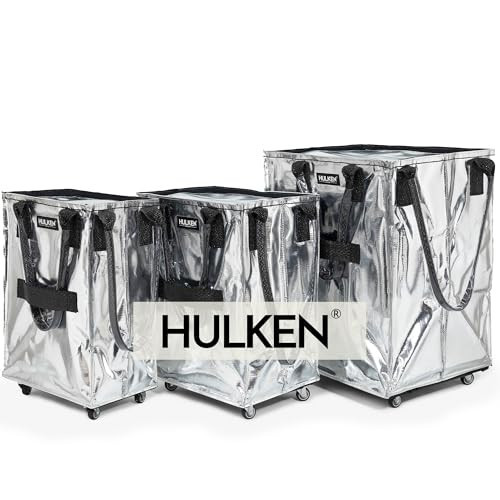 HULKEN - S, M, L Reusable Grocery Bags On Wheels, Rolling Totes - Folds Flat - Unbreakable Handles | Amazon (US)