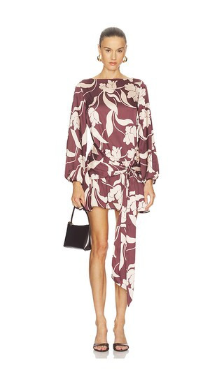 MISA Los Angeles Larissa Dress in Chocolate. - size S | Revolve Clothing (Global)