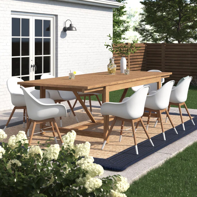 Anautica 9PC FSC Wood Outdoor Patio Dining Set | Wayfair North America