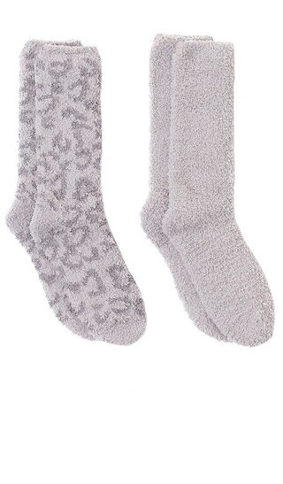 CozyChic Barefoot In The Wild 2 Pair Sock Set in Linen & Warm Gray Multi | Revolve Clothing (Global)