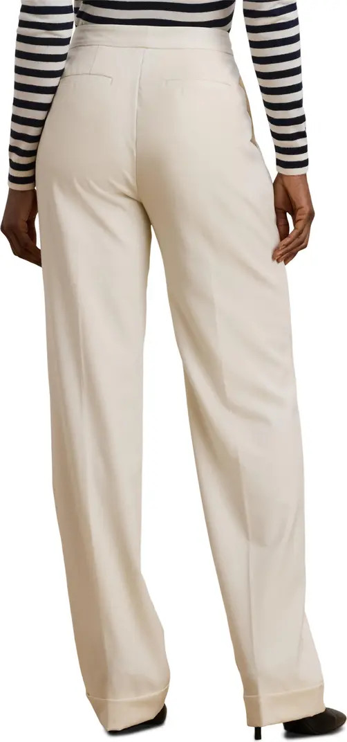 Pleated Wool Twill Straight Leg Pants | Nordstrom