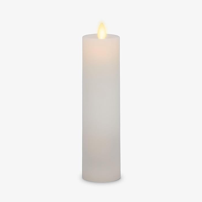Luminara Classic Slim Flameless LED Candle, White 2" x 7.9", Battery Operated Moving Flame Pillar... | Amazon (US)