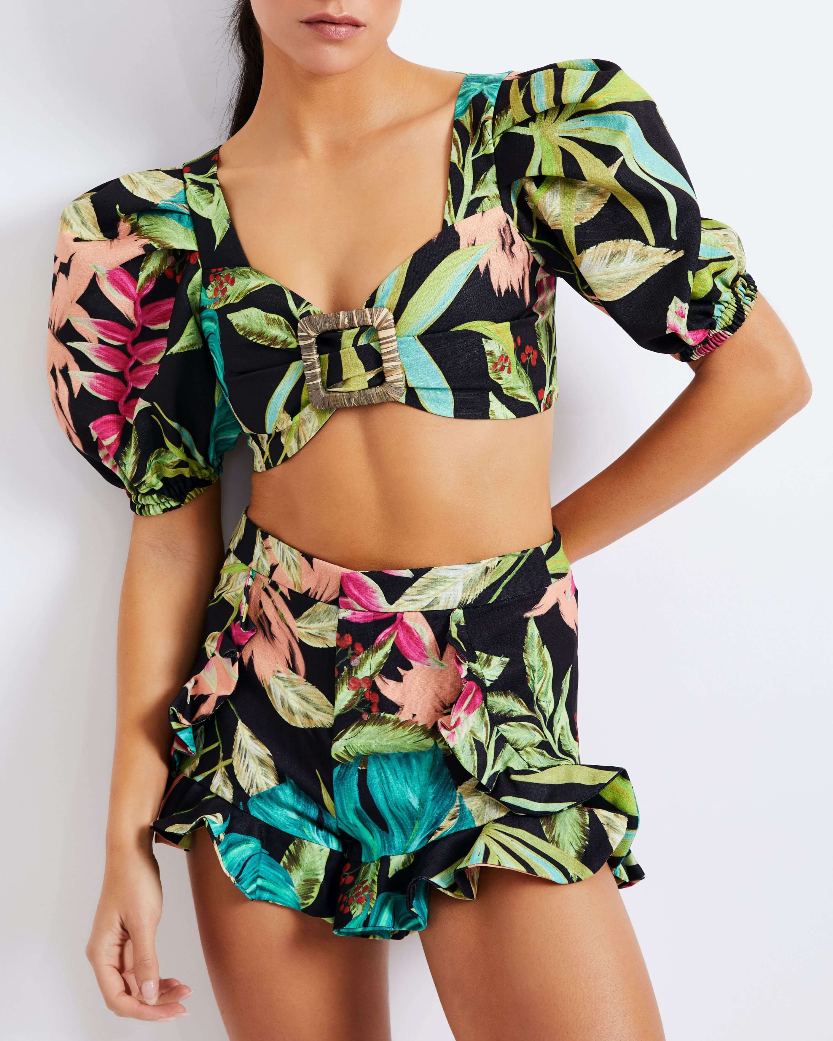 TROPICALIA LINEN SHORTS | PatBO