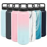 Simple Modern Water Bottle Reusable Summit Wide Mouth Stainless Steel Thermos Flask, 40oz Handle Lid | Amazon (US)