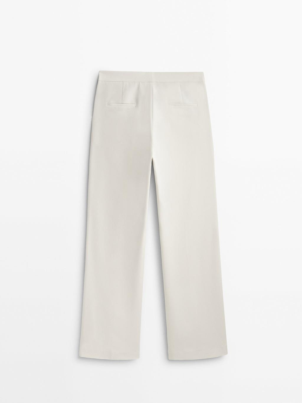 Straight crepe trousers | Massimo Dutti US