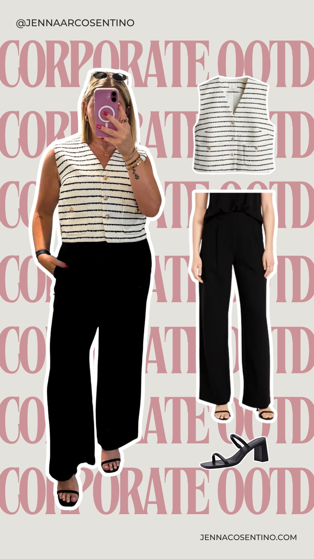 Corporate OOTD! Obsessed with the blazer vest trend 🖤 

#LTKFindsUnder50 #LTKWorkwear #LTKMidsize