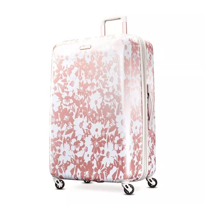 American Tourister 28" Arabella Hardside Spinner Suitcase - Floral Rose Gold | Target