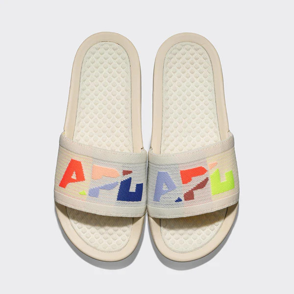 Women's Big Logo TechLoom Slide Pristine / Neon / Blocked | APL
