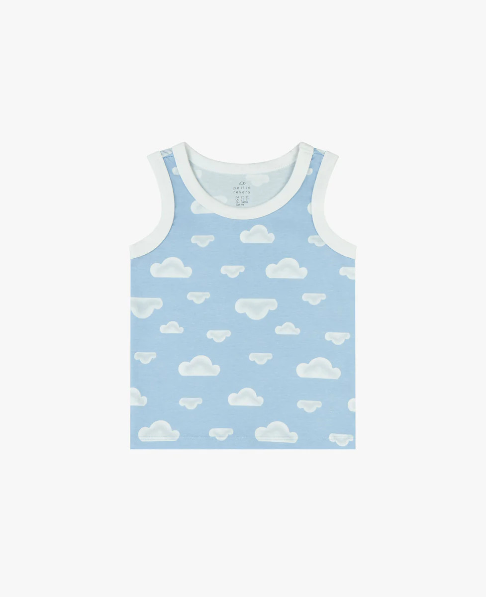 Cotton Short Sleeve Tank - Blue Skies | Petite Revery