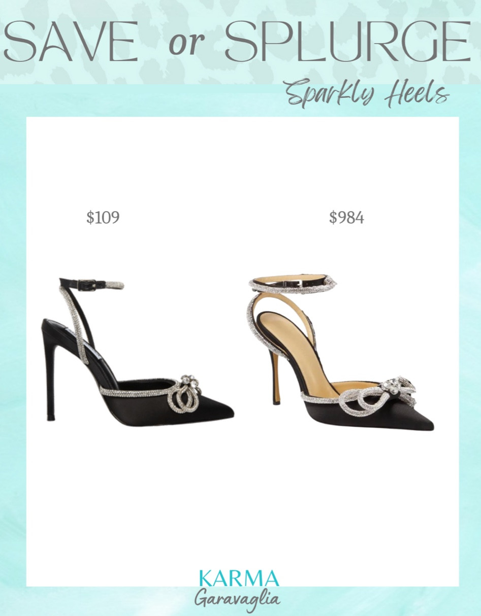 Save or Splurge, sparkly heels, double bow, rhinestone heels, holiday outfit, holiday shoes, NYE shoes, Mach & Mach, Steve Madden heels, shoe crush, showstopper, New Year’s Eve shoes, New Year’s Eve, Mach & Mach dupe, designer dupes #holidayoutfit #giftsforher #nyeoutfit #giftguide gift idea, gift ideas, @stevemadden

Follow me @karmagaravaglia for more fashion finds, beauty faves, lifestyle, home decor, sales and more! So glad you’re here!! XO!!

#LTKHoliday #LTKGiftGuide #LTKSeasonal