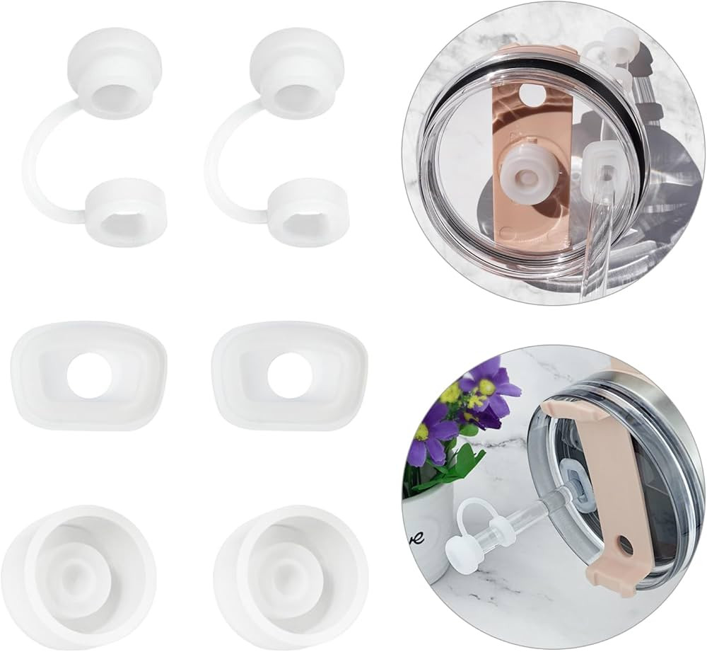 Straw Cover Spill Stopper Compatible with Stanley Cup 40 oz 30 oz Quencher H1.0, 2 Silicone Straw... | Amazon (US)