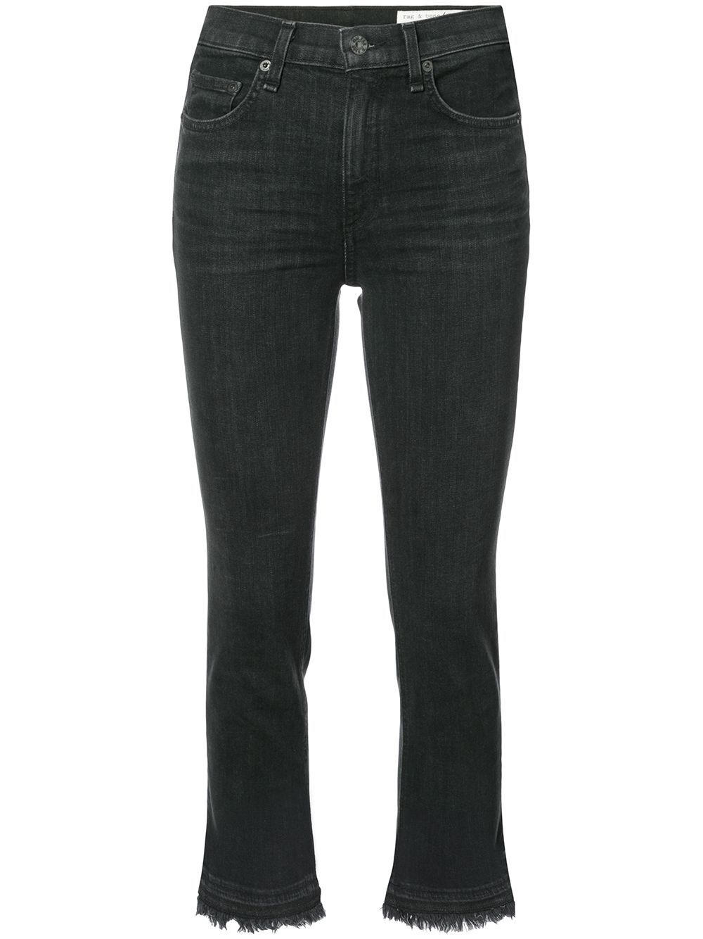 Rag & Bone /Jean cropped raw hem jeans - Black | FarFetch US