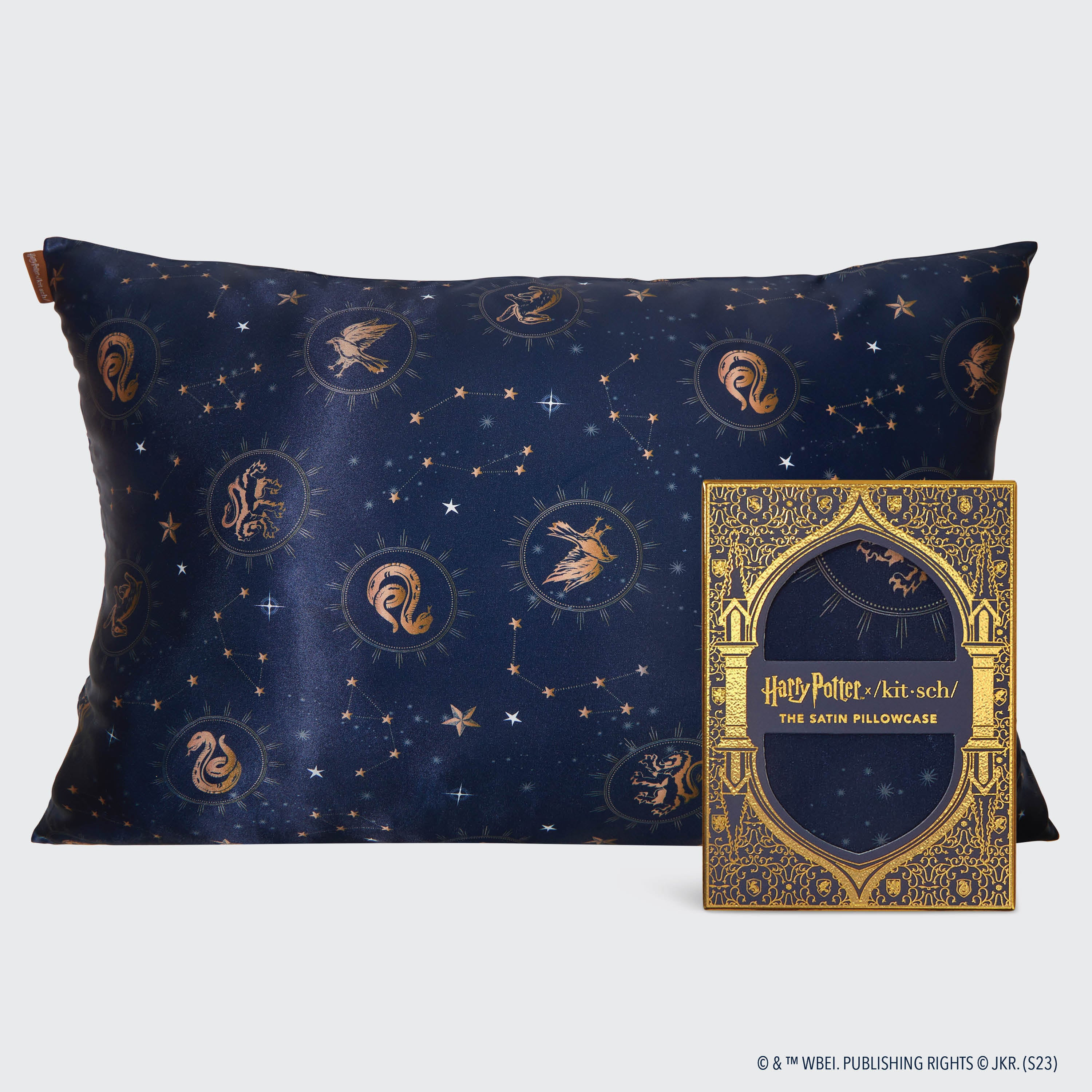 Harry Potter x Kitsch Satin Pillowcase - Midnight at Hogwarts | Kitsch