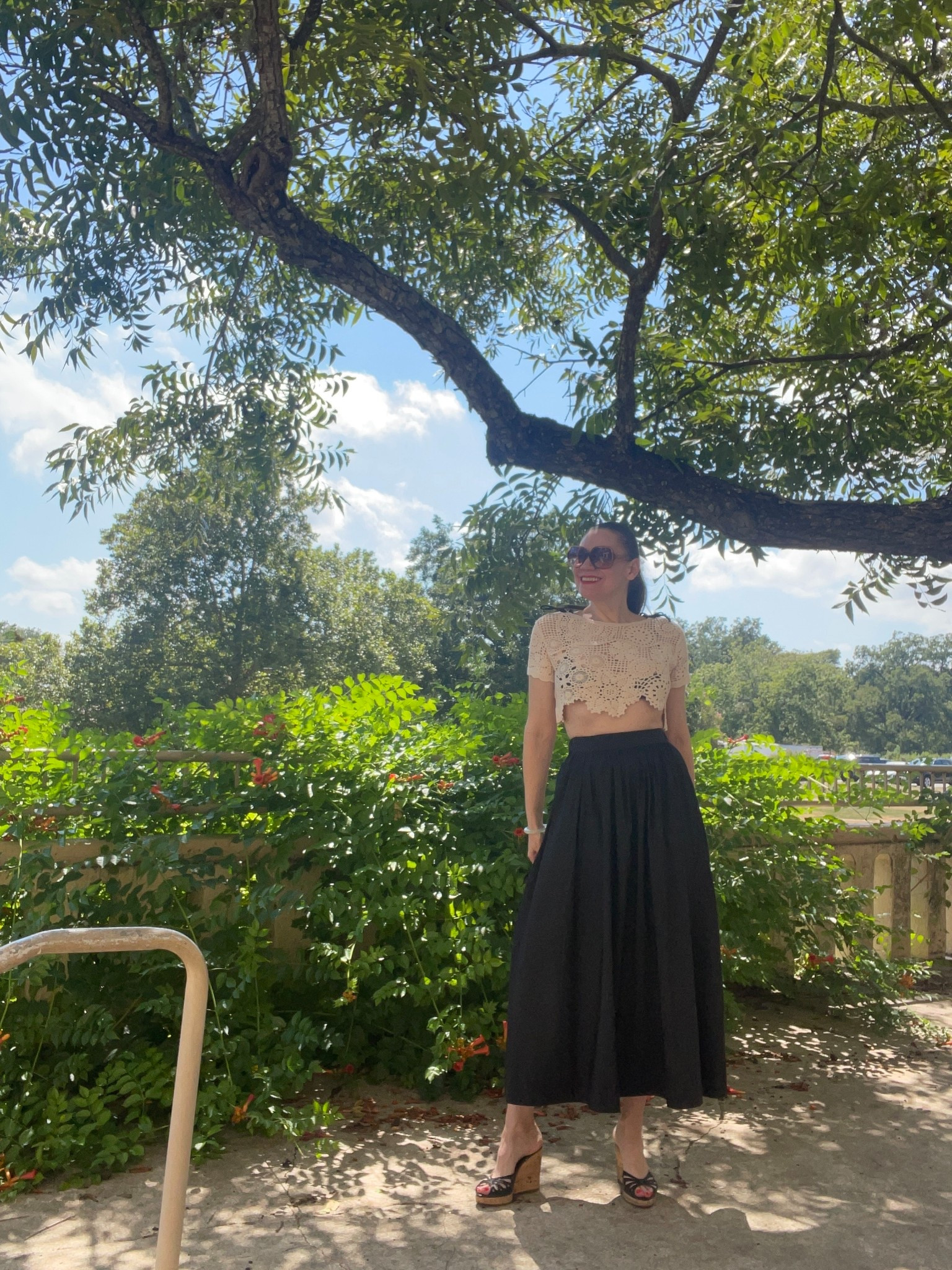 I often worry that I am a little too old (I know!) to wear crop tops. And then I worry that I’m worrying. And then- you get it. My main tip? Balance. High rise, full skirt- who’s looking at the crop top? #investmentpiece 

#LTKStyleTip #LTKOver40 #LTKSeasonal