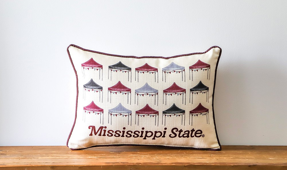Miss State Tailgate Tents Collegiate Pillow | Little Birdie | Little Birdie