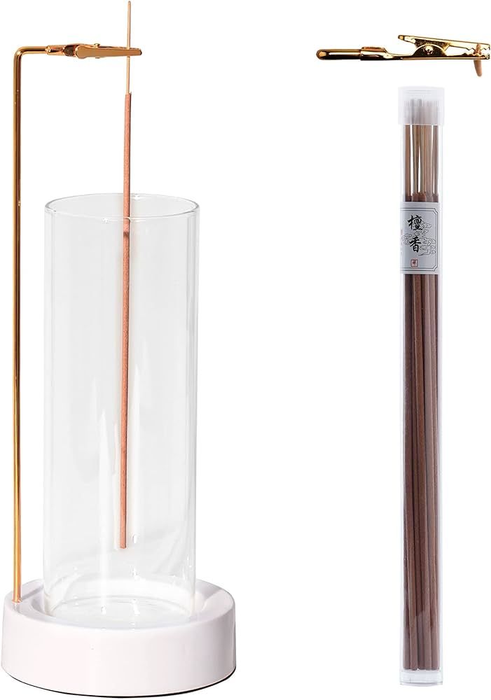 CEREMONY Incense Holder for Sticks,Upside Down Incense Burner with Glass Ash Catcher for Meditati... | Amazon (US)