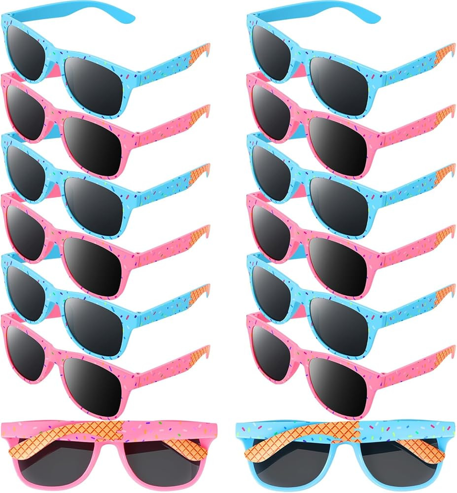 24 Pcs Ice Cream Drip Baseball Party Favors Ice Cream Sunglasses Bulk Pink Blue Plastic Glasses f... | Amazon (US)