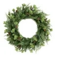 Holiday Time Unlit Sonoma Cypress Evergreen Artificial Christmas Wreath, Green, 24", PE | Walmart (US)