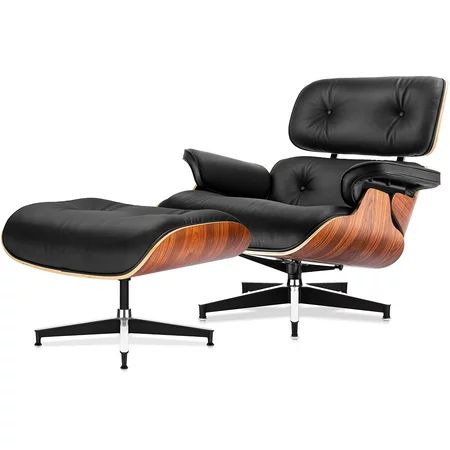 [Upgraded]Eames Lounge Chair & Ottoman black | Walmart (US)