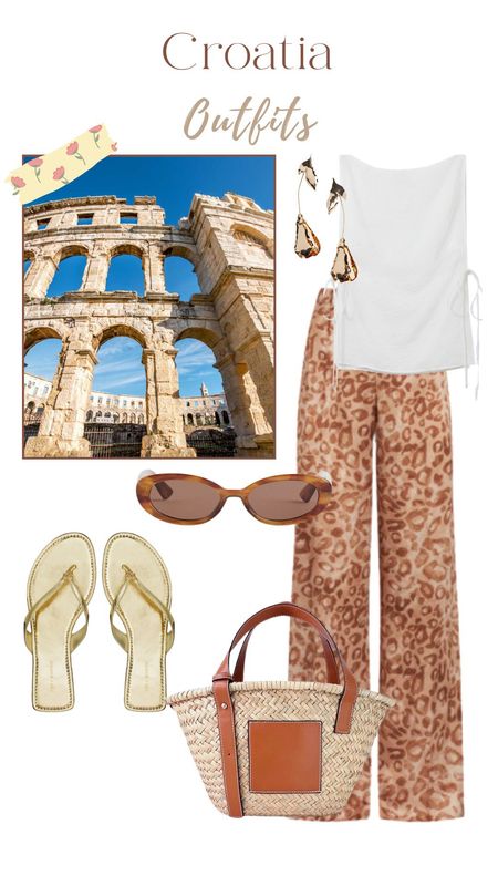 Croatia outfit, leopard print pants, white top, vacation outfit 

#LTKFindsUnder50 #LTKStyleTip #LTKTravel