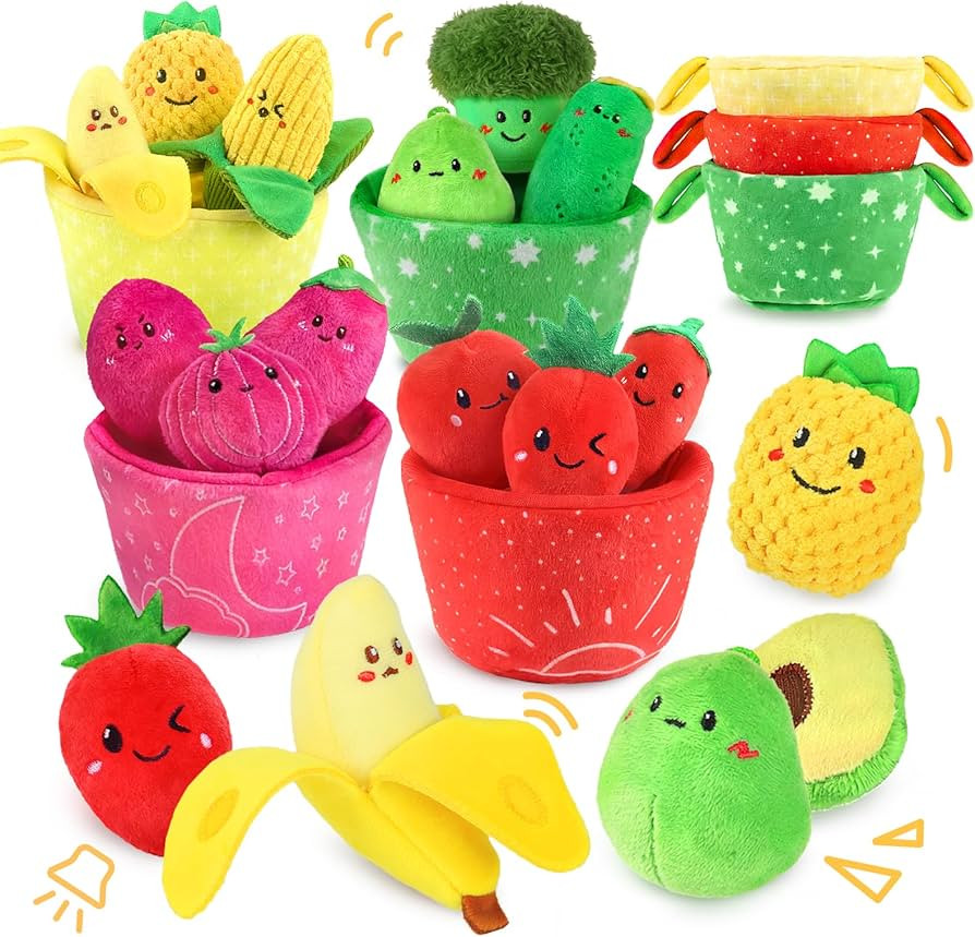 Baby Toys 6–12 Months, 16PCS My First Fruit Vegetable Sensory Toys for Babies Infants, Color So... | Amazon (US)