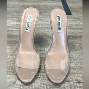 Steve Madden Tan Heels with Clear Panels | Poshmark