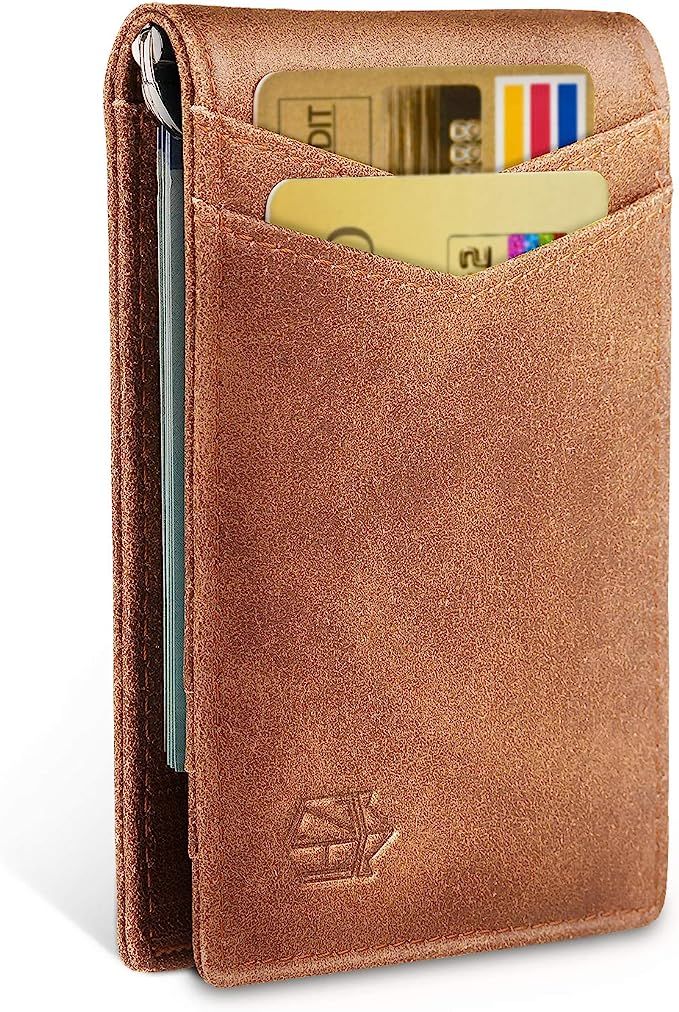 Zitahli Minimalist Slim Bifold Front Pocket Wallet with Money Clip for men,Effective RFID Blockin... | Amazon (US)