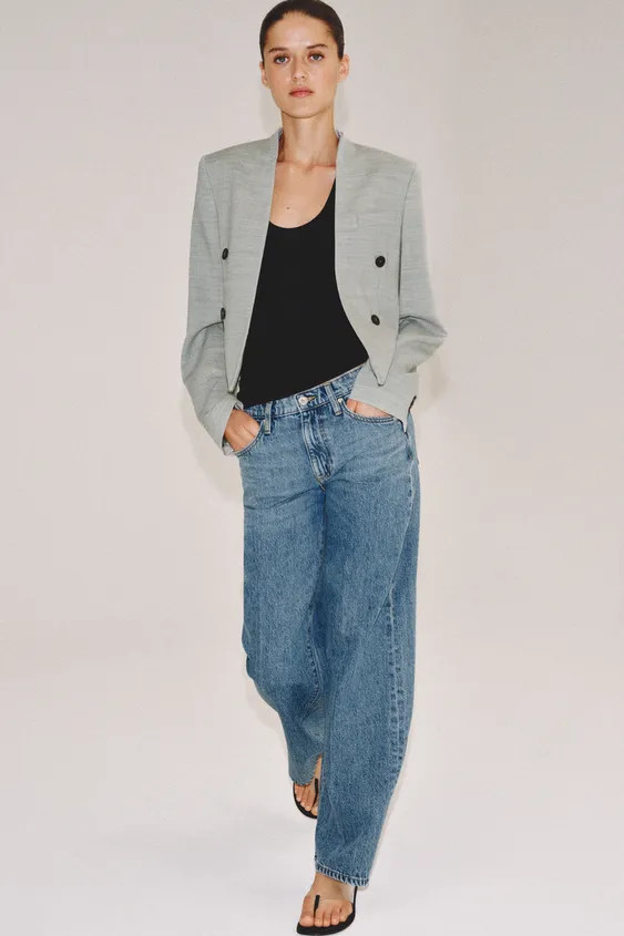 ZW COLLECTION LOW-RISE WIDE-LEG JEANS | Zara UK