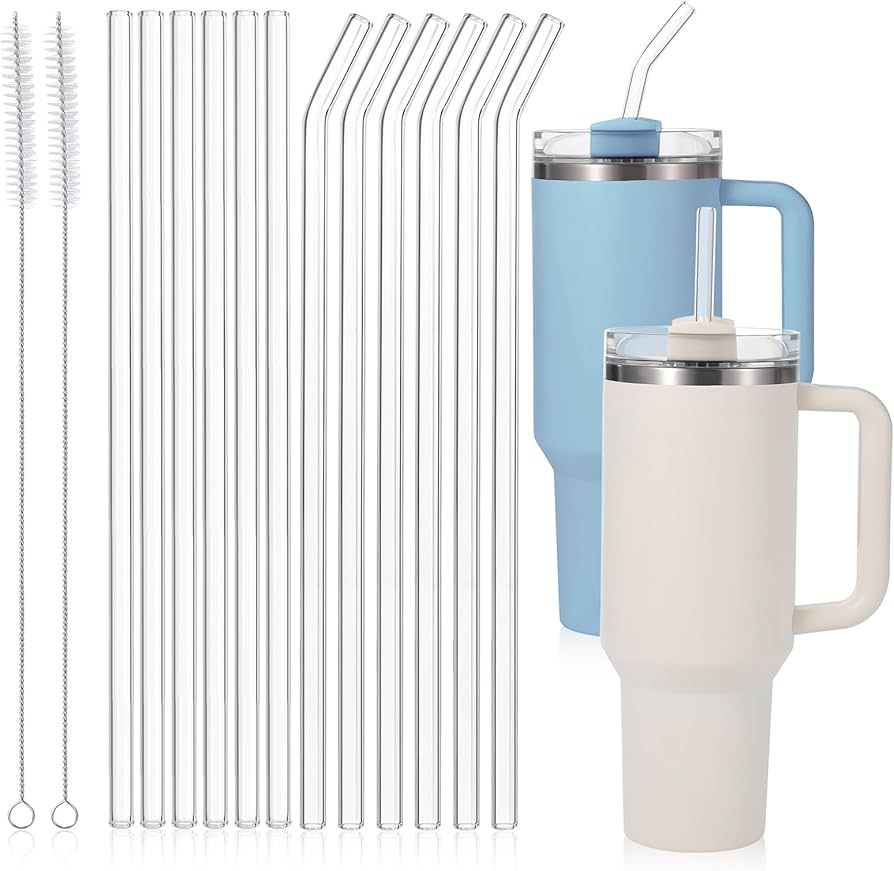 [12 Pcs] Replacement Glass Straws for Stanley - Compatible with Stanley 40 oz 30 oz Cup Tumbler,1... | Amazon (US)