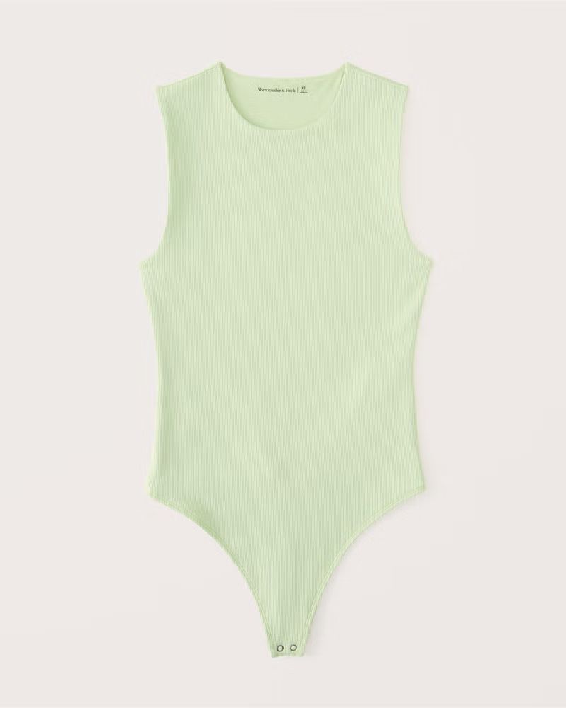 Refined Seamless Rib Fabric Crew Tank Bodysuit | Abercrombie & Fitch (US)