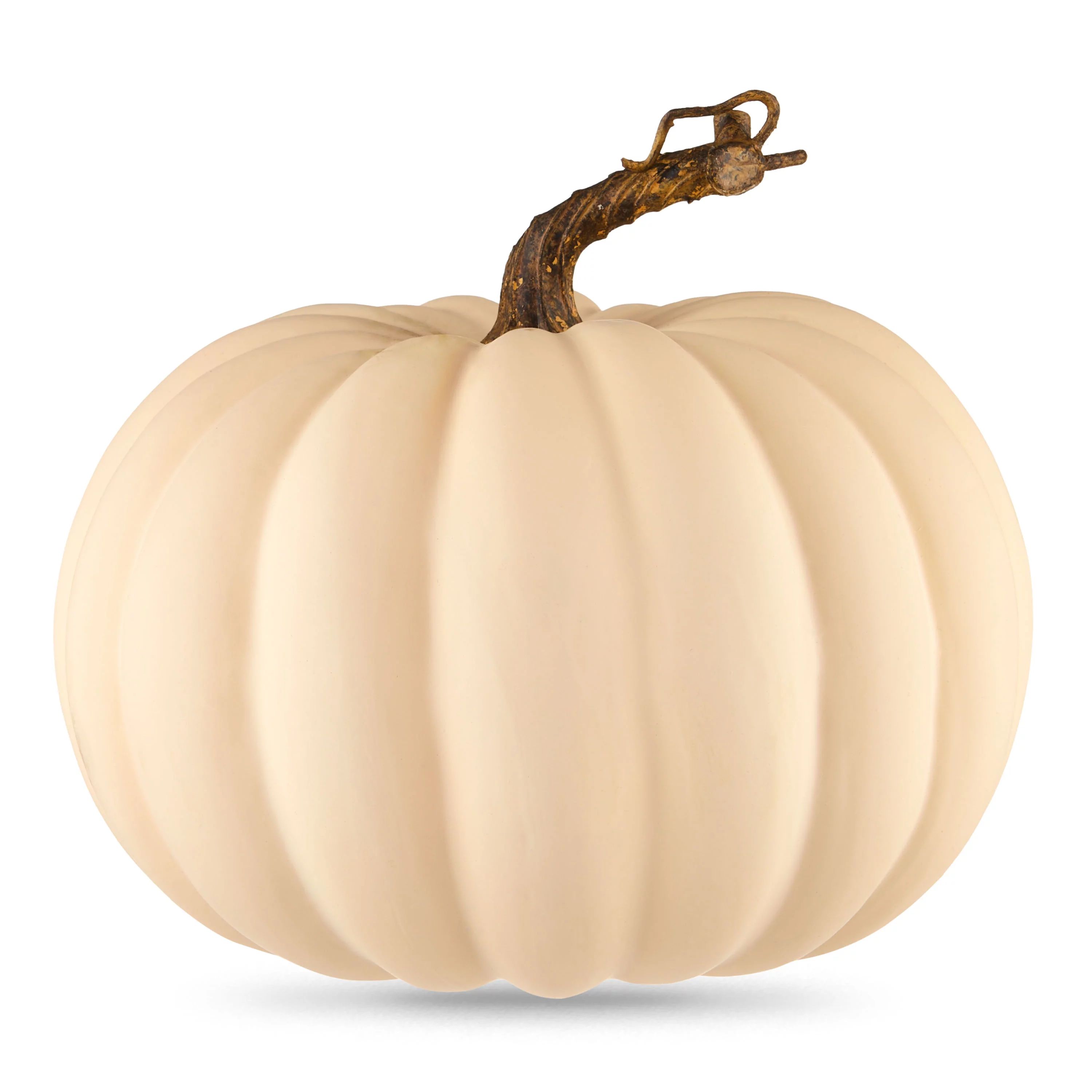 Harvest 7 in off-White Foam Pumpkin Decoration, Way to Celebrate | Walmart (US)