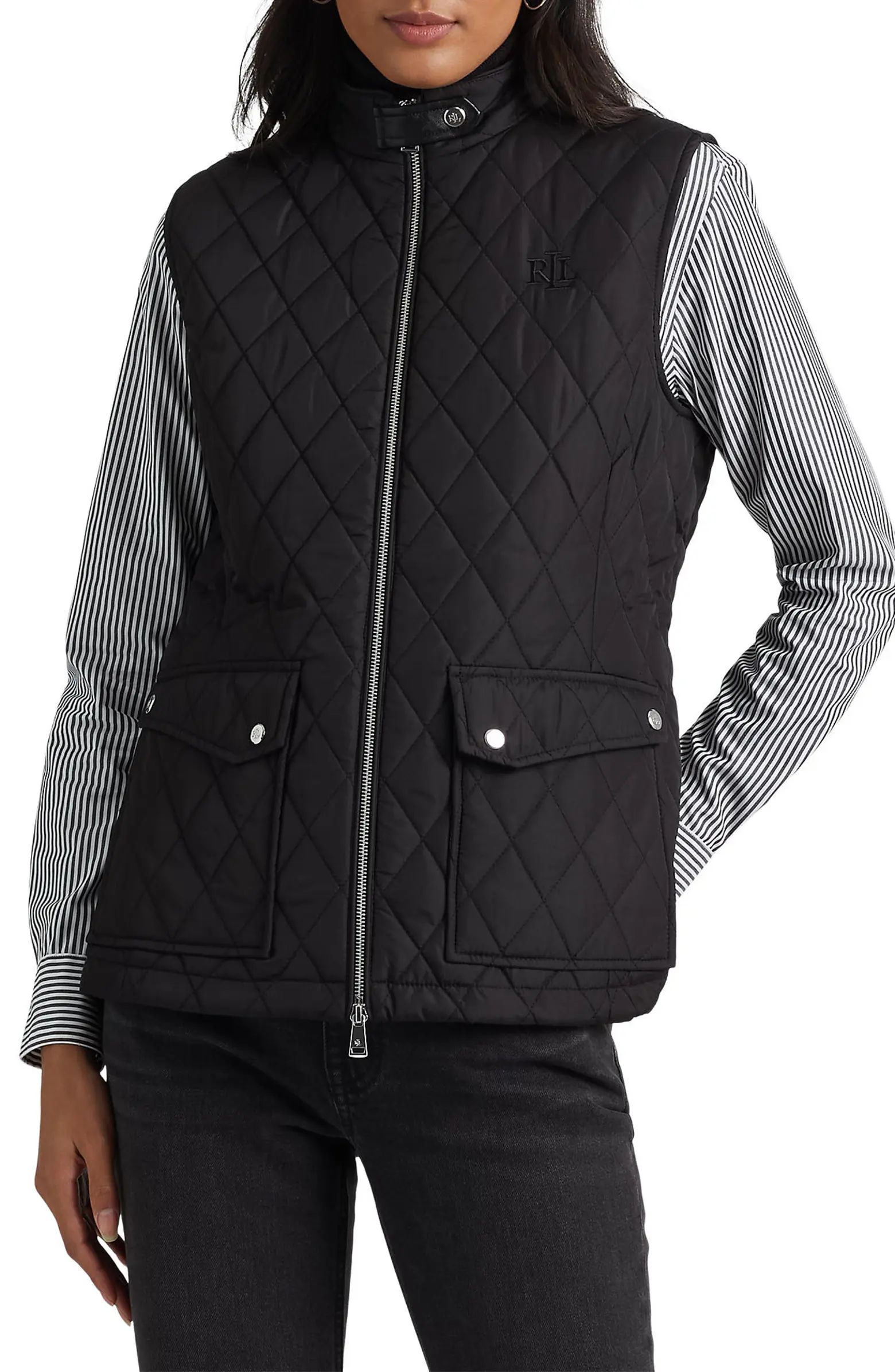Tonal Monogram Recycled Shell Diamond Quilted Vest | Nordstrom