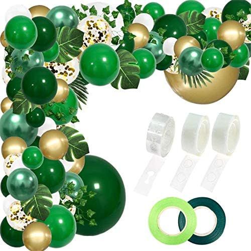 RUBFAC 152pcs Jungle Party Balloons Arch Green Balloons Arch Dinosaur Party Decoration with Artif... | Amazon (US)